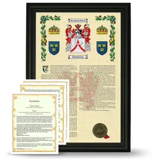 Gustavsson Framed Armorial History and Symbolism - Black