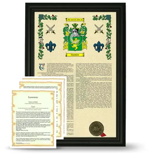 Guyonne Framed Armorial History and Symbolism - Black