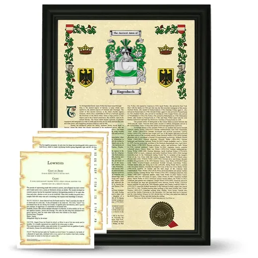 Hagenbach Framed Armorial History and Symbolism - Black