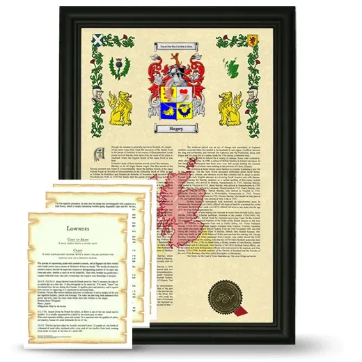 Hagey Framed Armorial History and Symbolism - Black