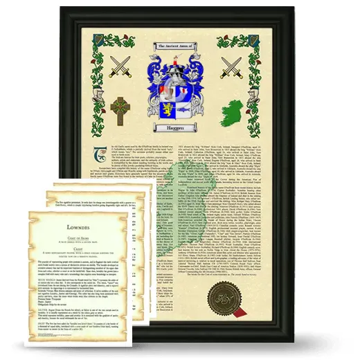 Haggen Framed Armorial History and Symbolism - Black