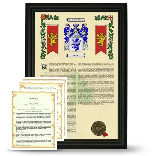 Halons Framed Armorial History and Symbolism - Black