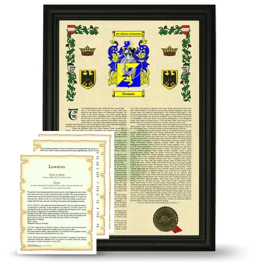 Hamarr Framed Armorial History and Symbolism - Black