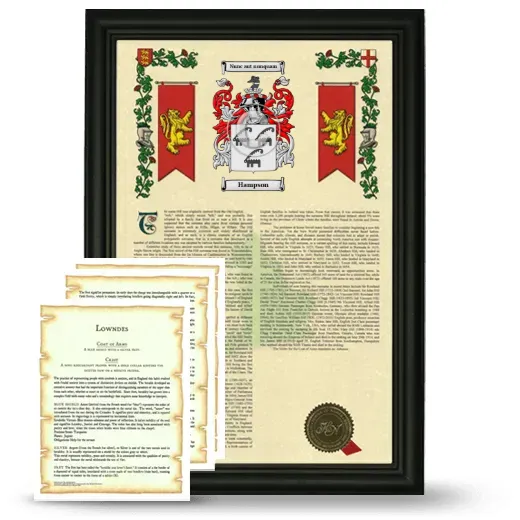 Hampson Framed Armorial History and Symbolism - Black