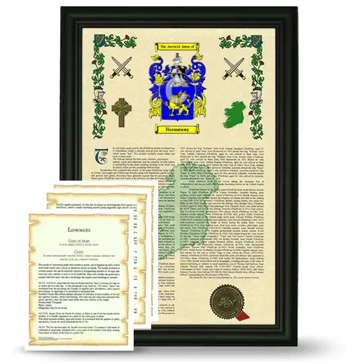 Hannaway Framed Armorial History and Symbolism - Black