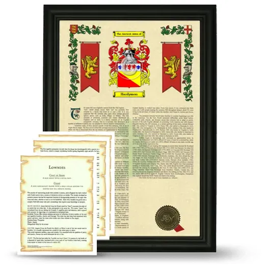 Hardymon Framed Armorial History and Symbolism - Black