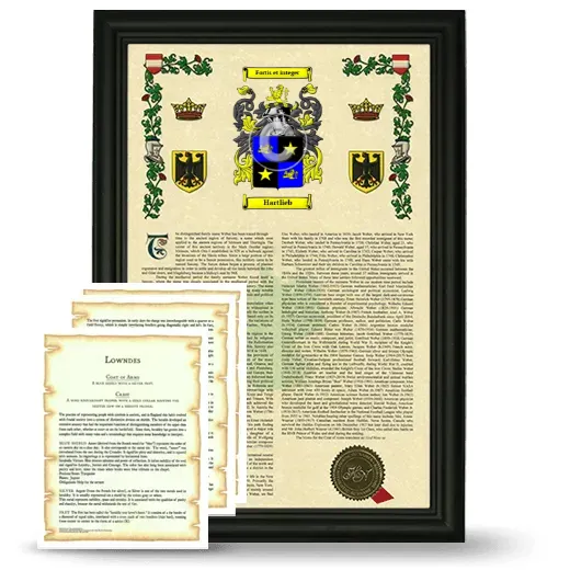 Hartlieb Framed Armorial History and Symbolism - Black
