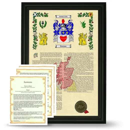 Hawson Framed Armorial History and Symbolism - Black