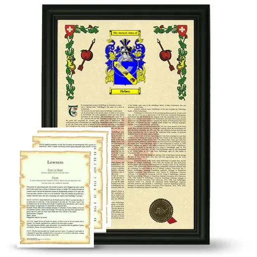 Heben Framed Armorial History and Symbolism - Black