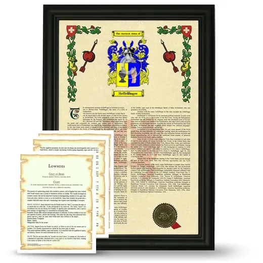 Heffelfinger Framed Armorial History and Symbolism - Black