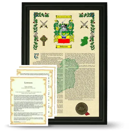 Hefyrman Framed Armorial History and Symbolism - Black