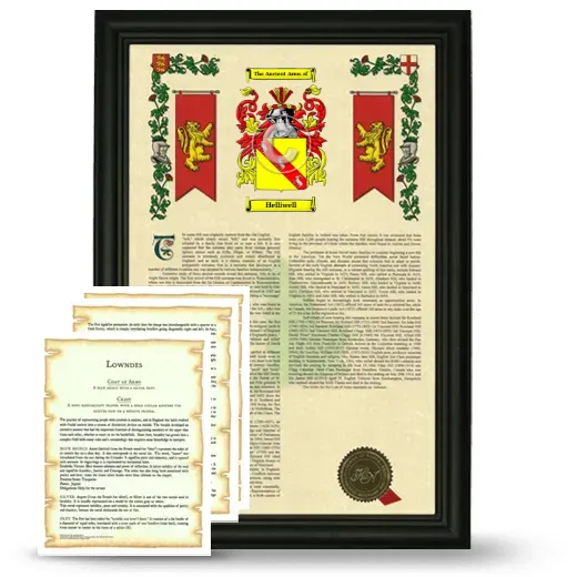 Helliwell Framed Armorial History and Symbolism - Black
