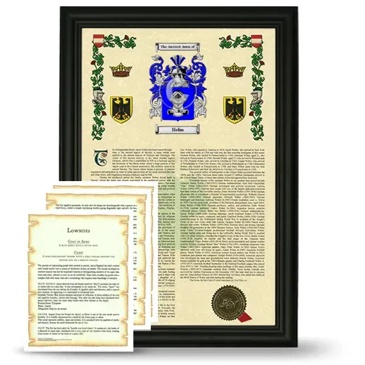 Helm Framed Armorial History and Symbolism - Black