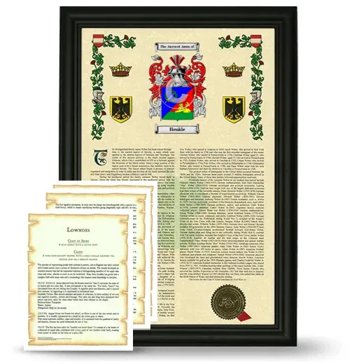 Henkle Framed Armorial History and Symbolism - Black