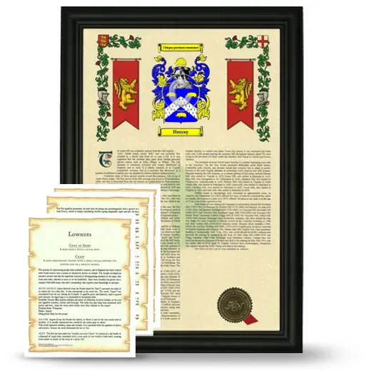 Herray Framed Armorial History and Symbolism - Black