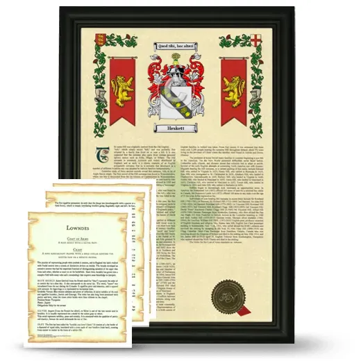 Heskett Framed Armorial History and Symbolism - Black