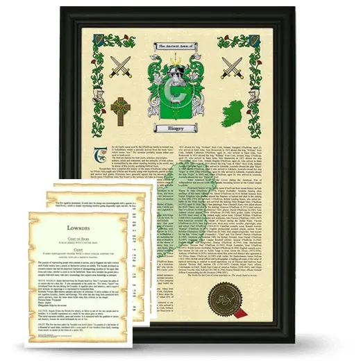 Hingey Framed Armorial History and Symbolism - Black