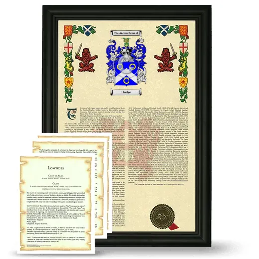 Hodge Framed Armorial History and Symbolism - Black