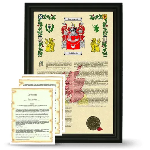 Hollifarde Framed Armorial History and Symbolism - Black