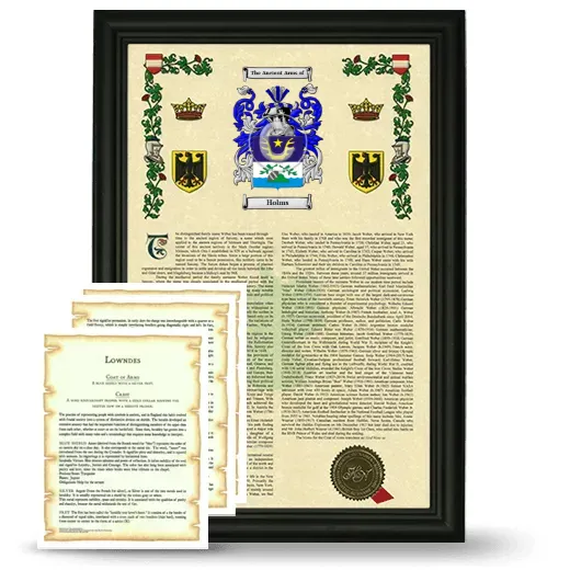 Holms Framed Armorial History and Symbolism - Black