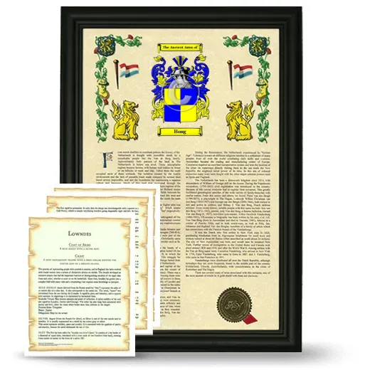 Hong Framed Armorial History and Symbolism - Black