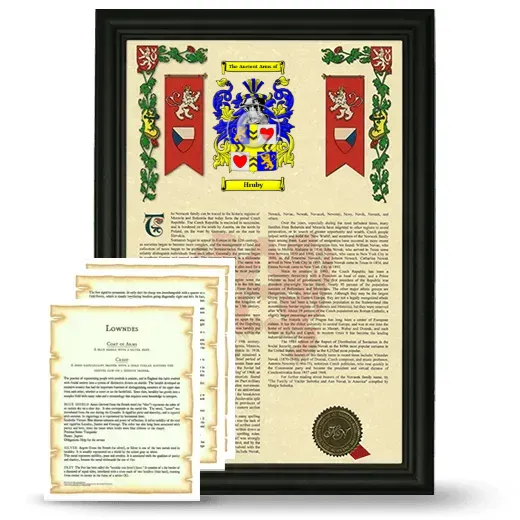 Hruby Framed Armorial History and Symbolism - Black