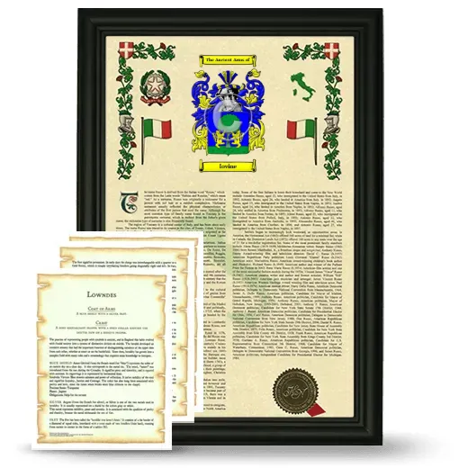 Iovine Framed Armorial History and Symbolism - Black