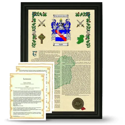 Irysh Framed Armorial History and Symbolism - Black