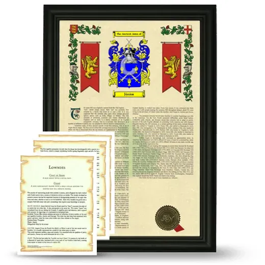 Júnior Framed Armorial History and Symbolism - Black