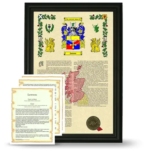 Janson Framed Armorial History and Symbolism - Black