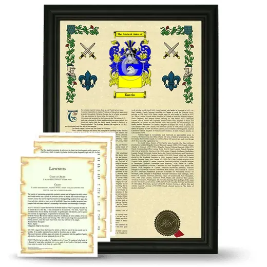Kastin Framed Armorial History and Symbolism - Black