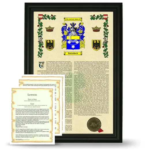 Katterbeck Framed Armorial History and Symbolism - Black
