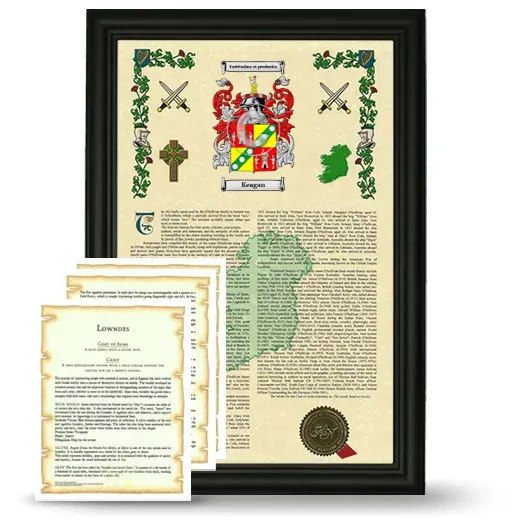 Keagan Framed Armorial History and Symbolism - Black