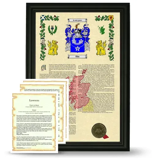 Kim Framed Armorial History and Symbolism - Black