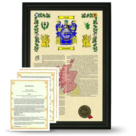 Kirkendall Framed Armorial History and Symbolism - Black