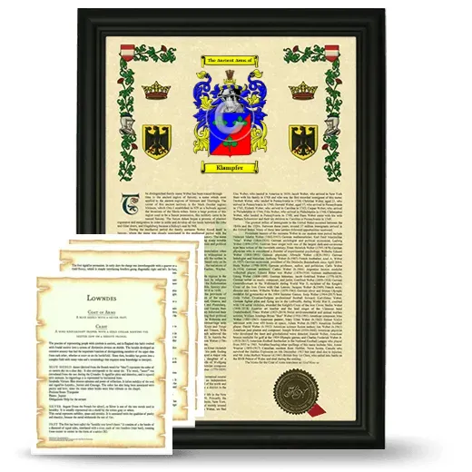 Klampfer Framed Armorial History and Symbolism - Black