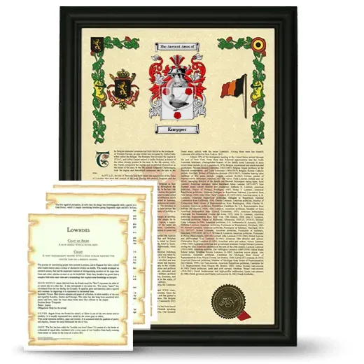 Knepper Framed Armorial History and Symbolism - Black