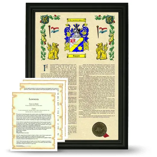 Kopper Framed Armorial History and Symbolism - Black