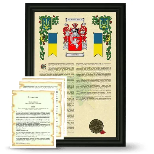 Kostiuk Framed Armorial History and Symbolism - Black