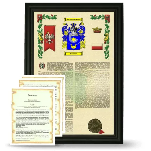 Koziarz Framed Armorial History and Symbolism - Black