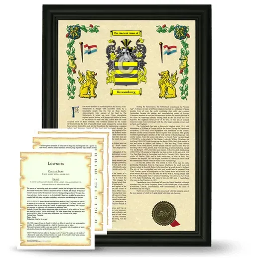 Kronenburg Framed Armorial History and Symbolism - Black