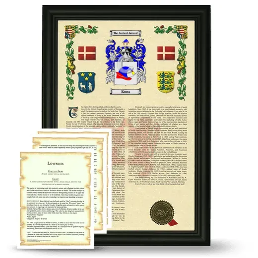 Kruss Framed Armorial History and Symbolism - Black