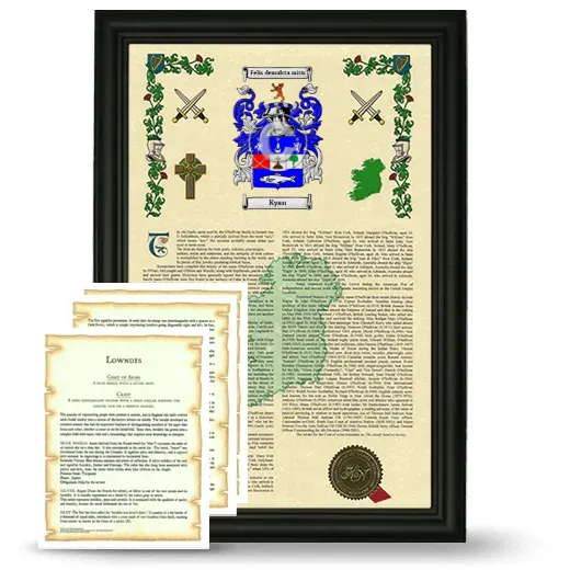 Kyan Framed Armorial History and Symbolism - Black