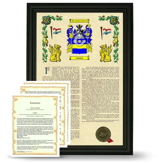 Laanen Framed Armorial History and Symbolism - Black