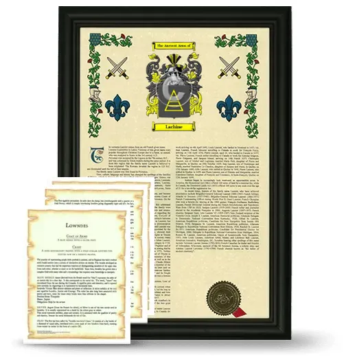Lachine Framed Armorial History and Symbolism - Black