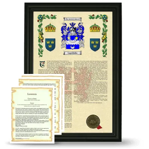 Lagerholm Framed Armorial History and Symbolism - Black