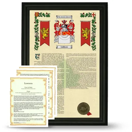 Laidman Framed Armorial History and Symbolism - Black