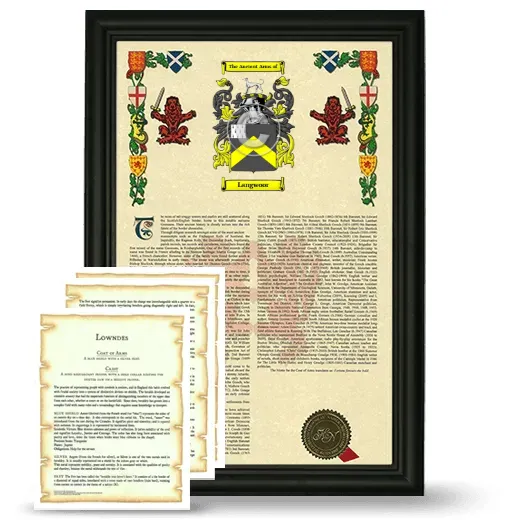 Langwoor Framed Armorial History and Symbolism - Black