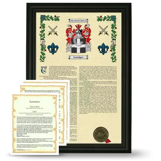 Lanteigne Framed Armorial History and Symbolism - Black