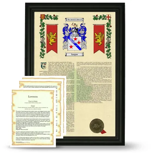 Largue Framed Armorial History and Symbolism - Black